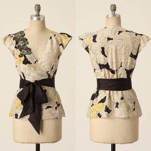 Anthropologie Odille Best in Show Silk Top Sz 8